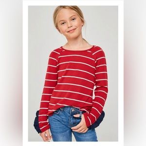 Kids Red Striped Top